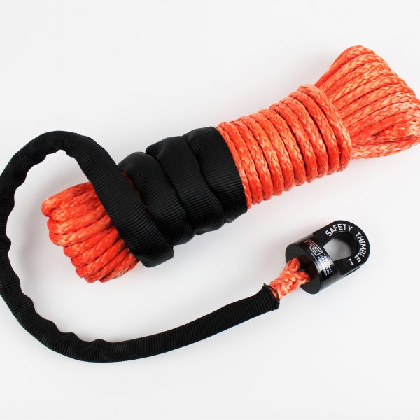 Orange ATV/UTV Winch Rope/Safety Thimble Package 1/4"x 50ft