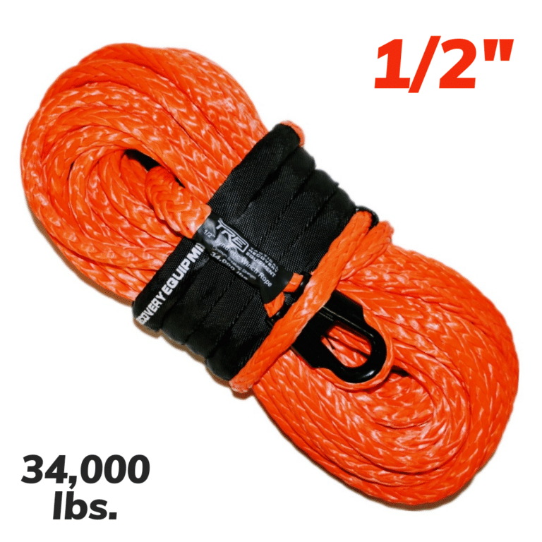 1/2" Synthetic Winch Rope 34,000 lb. Breaking Strength TRE