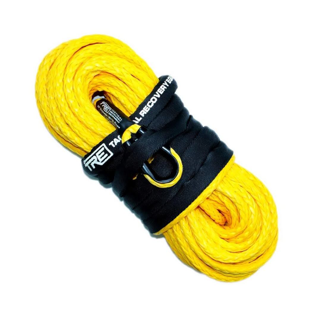 3/8 Synthetic Winch Rope - 20,000 lb. Breaking Strength - Replacement Winch Rope for 6,000 - 12,000 lb. Winches (Winch Rope Color: Yellow, Winch Rope