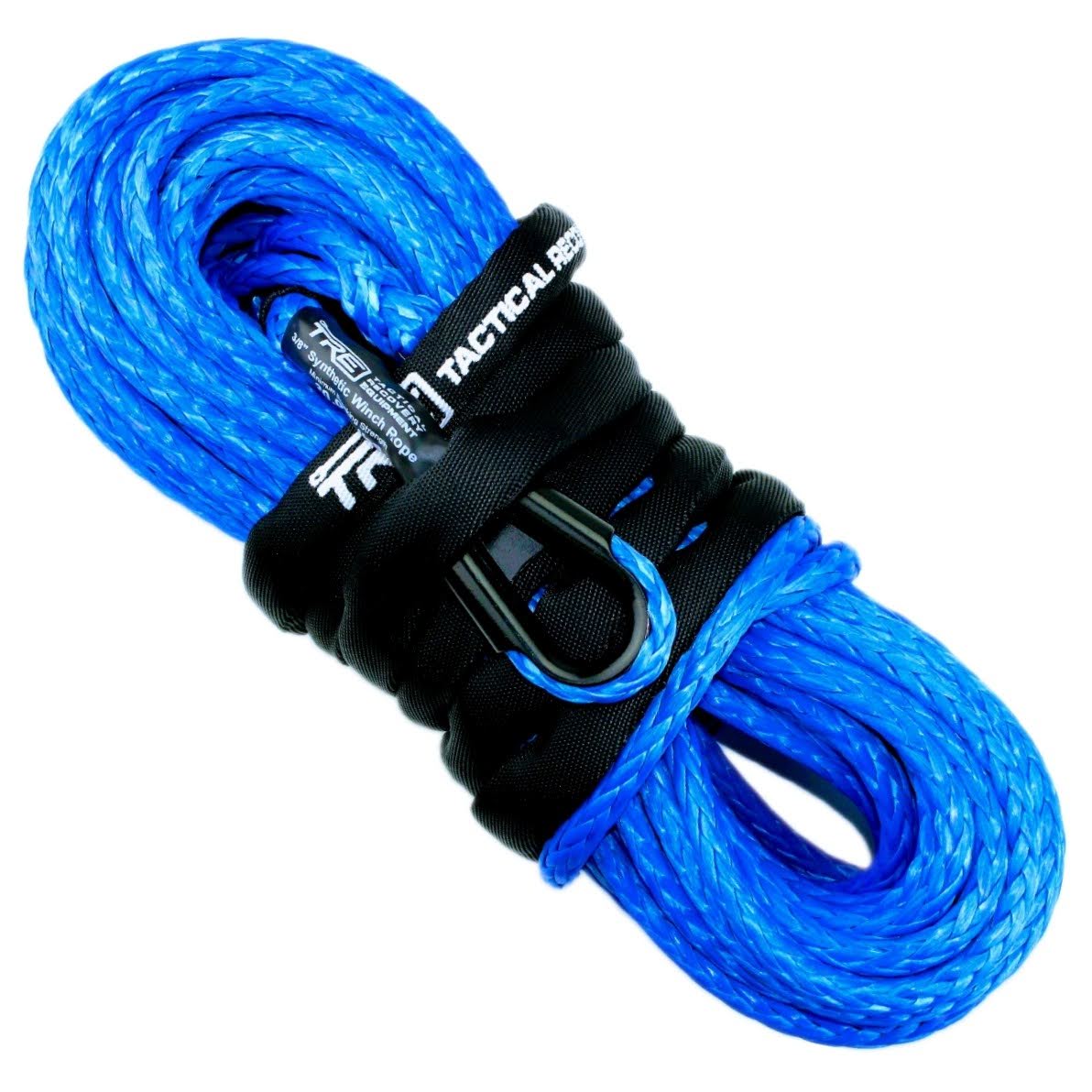  ZESUPER 3/8 x 100ft Synthetic Winch Rope Dyneema 12 Strand  Winch Cable Car Tow Recovery Cable Winch Line Recovery Kit Winch  Replacement Cable 26500 lbs for 4WD Off Road Vehicle Truck